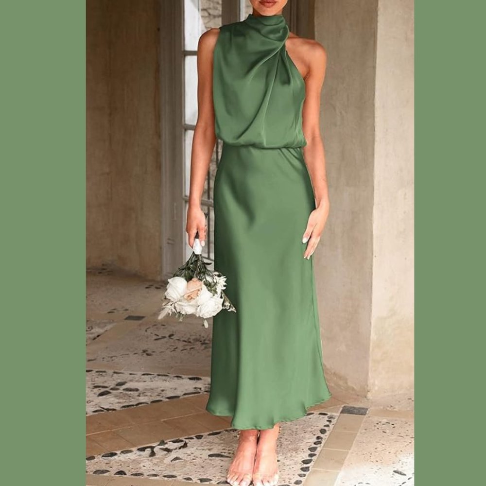 Stunning Green Wedding Guest or Fancy Dinner Party Dress! NWT, Size Small (4)